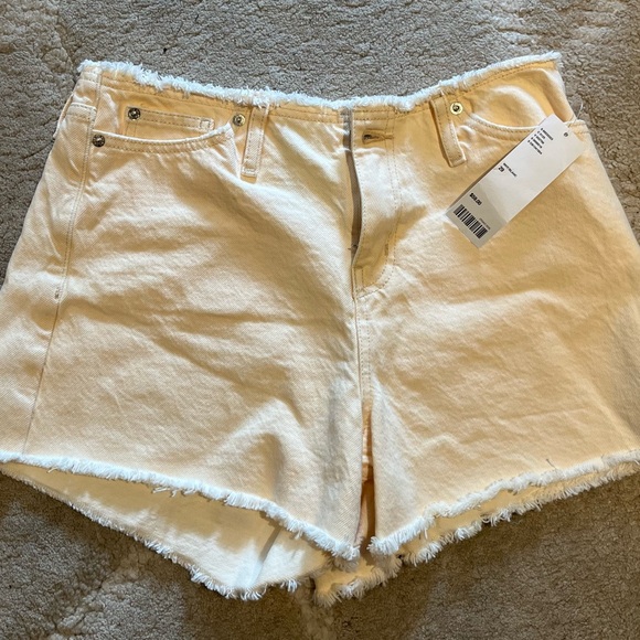 BDG Pants - Urban Outfitters BDG Cream Frayed Hem Jean Shorts